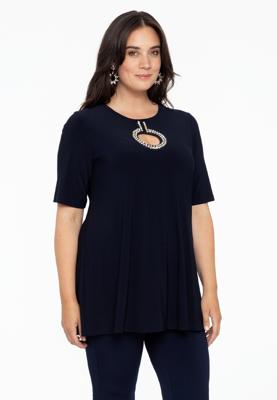 Yoek Tuniek flare met ring | Blauw | Maat 42/44