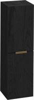 Saqu Lima halfhoge kast met messing greep 35x32x120cm eiken zwart