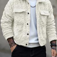 Bon&Bon Homme Herren Winterjacke - Grüne Strickjacke mit Knöpfen Weiss / M