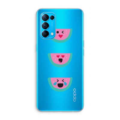 Smiley watermeloen: Oppo Find X3 Lite Transparant Hoesje