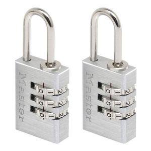 Masterlock 2 x 20mm - solid aluminium body with brushed metal finish - 21mm chrom - 7620EURT