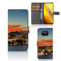 Xiaomi Poco X3 | Poco X3 Pro | Telefoonhoesje | Met pasjeshouder | Olifanten
