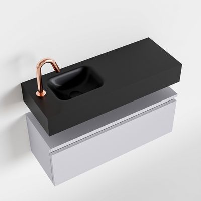 Toiletmeubel Mondiaz Andor | 80 cm | Meubelkleur Cale | Lex vrijhangend wastafel Urban Links | 1 kraangat