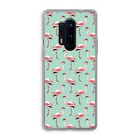Flamingoprint groen: OnePlus 8 Pro Transparant Hoesje