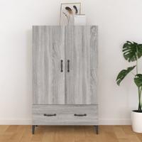 Hoge kast 70x31x115 cm bewerkt hout grijs sonoma eikenkleurig