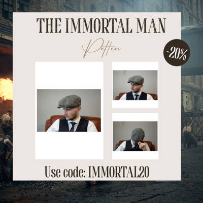 Newsboy Pet | Harris Tweed | 8-panelen | Grijs | Peaky Blinders