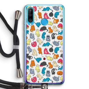 Kleurrijke katten: Huawei P30 Lite Transparant Hoesje met koord