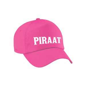 Foute party verkleed pet / cap piraat roze voor dames en heren   -
