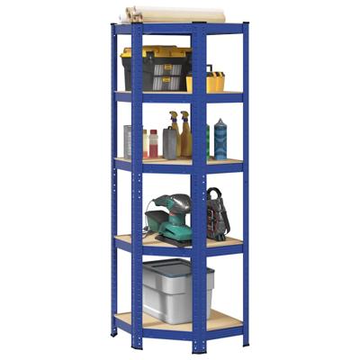 Hoekrek 5-laags staal en bewerkt hout blauw