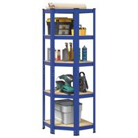 Hoekrek 5-laags staal en bewerkt hout blauw