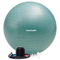 Tunturi Anti Burst Fitness bal met Pomp | Yoga bal 90 cm | 220 kg gebruikersgewicht | Incl Trainingsapp | Petrol