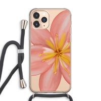 Pink Ellila Flower: iPhone 11 Pro Max Transparant Hoesje met koord