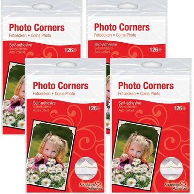 Fotohoekjes zelfklevend - 432x - wit - 10 x 10 mm - foto album plakkers/stickers