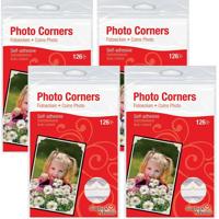 Fotohoekjes zelfklevend - 432x - wit - 10 x 10 mm - foto album plakkers/stickers