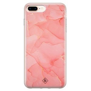 iPhone 8 Plus/7 Plus siliconen hoesje - Marmer roze
