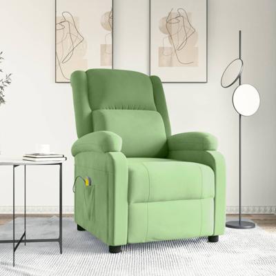 Massagestoel fluweel lichtgroen