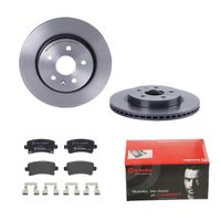 Remmenset, remschijf BREMBO, Remschijftype: Binnen geventileerd, Inbouwplaats: Achteras, u.a. für Saab, Vauxhall, Opel, Chevrolet