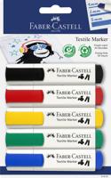 Faber Castell Textielmarkers - 5 stuks Faber Castell Textielmarkers - 5 stuks