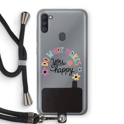 Happy days: Samsung Galaxy A11 Transparant Hoesje met koord