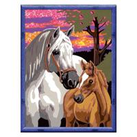 Ravensburger Creart schilderen op nummer - zonsondergang paarden