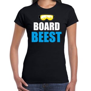 Apres ski t-shirt Board Beest zwart dames - Wintersport shirt - Foute apres ski outfit