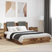 Bedframe met Hoofdeinde Oud Hout 160 x 200 cm Bewerkt hout