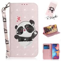 3D gekleurde tekening hart Panda patroon horizontale Flip lederen case voor Galaxy A20e met houder & card slots & portemonnee 3D gekleurde tekening hart Panda patroon horizontale Flip lederen case voor Galaxy A20e met houder & card slots & portemonnee