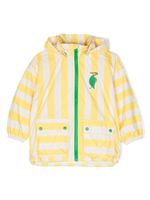 Mini Rodini veste rayée à boutons logo - Jaune