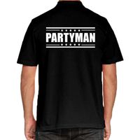 Zwart Partyman polo t-shirt voor heren 2XL  - - thumbnail