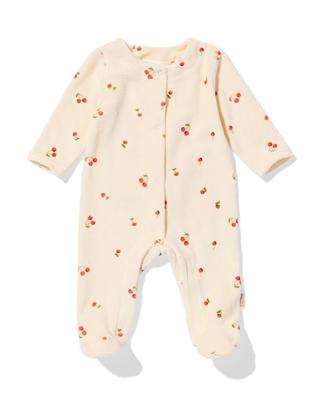 HEMA Newborn boxpakje velours rib kersen ecru (ecru)