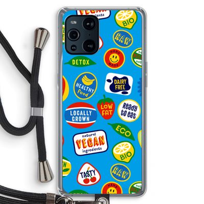 Fruitsticker: Oppo Find X3 Transparant Hoesje met koord