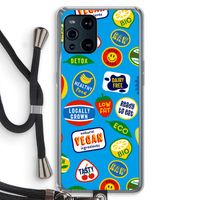 Fruitsticker: Oppo Find X3 Transparant Hoesje met koord