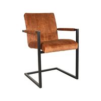 LABEL51 Eetkamerstoel Milo - Oker - Velours - Black Frame