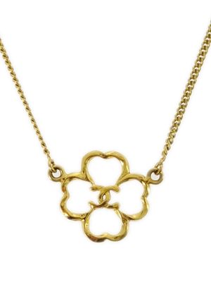 CHANEL Pre-Owned collier à pendentif trèfle (1990-2009) - Or