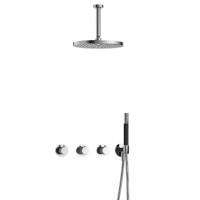 Hotbath Cobber X - CX7067 - Inbouw Regendoucheset - Chroom - 2 Stopkranen - Thermostatisch - Plafondbuis 15 cm - Hoofddouche 300 mm - Staafhanddouche - met M106 - Waterbesparend