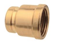Kirchhoff Messing reducerende dubbele dop, blank, 1/2"IT x 3/8"IT - 989371355