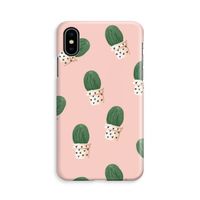 Cactusprint roze: iPhone Xs Volledig Geprint Hoesje