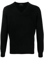 Dell'oglio pull en maille fine à col v - Noir Dell'oglio pull en maille fine à col v - Noir