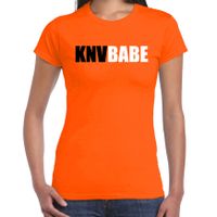 Knvbabe oranje t-shirt Holland / Nederland supporter EK/ WK voor dames