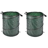Pop-up tuinafvalzak - 2x - groen - 130 liter - afval - opruimen - vuilnis - tuinafval