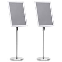 VidaXL Posterstandaards 2 pcs zilver 32.7 x 24 x 108 cm aluminium