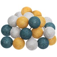 Lichtslinger/lichtsnoer met 20 decoratieve verlichte balletjes - multi kleur mix - 435 cm - stekker Lichtslinger/lichtsnoer met 20 decoratieve verlichte balletjes - multi kleur mix - 435 cm - stekker