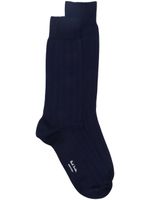 Paul Smith chaussettes nervurées en coton biologique - Bleu