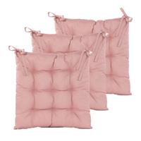 Stoelkussen gewatteerd - 6x - oud roze - 38 x 38 cm - binnen/buiten