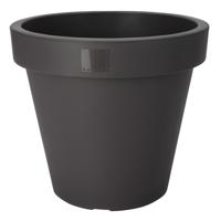 Pro Garden Bloempot - antraciet - rond - D30 cm - kunststof - plantenpot - tuin buiten