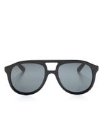 Gucci Eyewear lunettes de soleil oversize à plaque logo - Noir - thumbnail