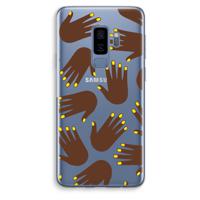 Hands dark: Samsung Galaxy S9 Plus Transparant Hoesje - thumbnail