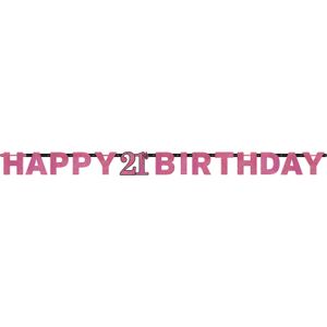 Letterbanner 21 Jaar Sparkling Roze