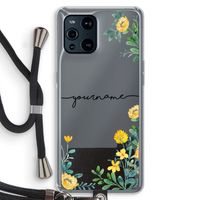 Gele bloemen: Oppo Find X3 Transparant Hoesje met koord