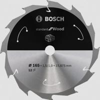 Bosch Accessories Bosch 2608837680 Hardmetaal-cirkelzaagblad 165 x 15.875 mm Aantal tanden: 12 1 stuk(s)